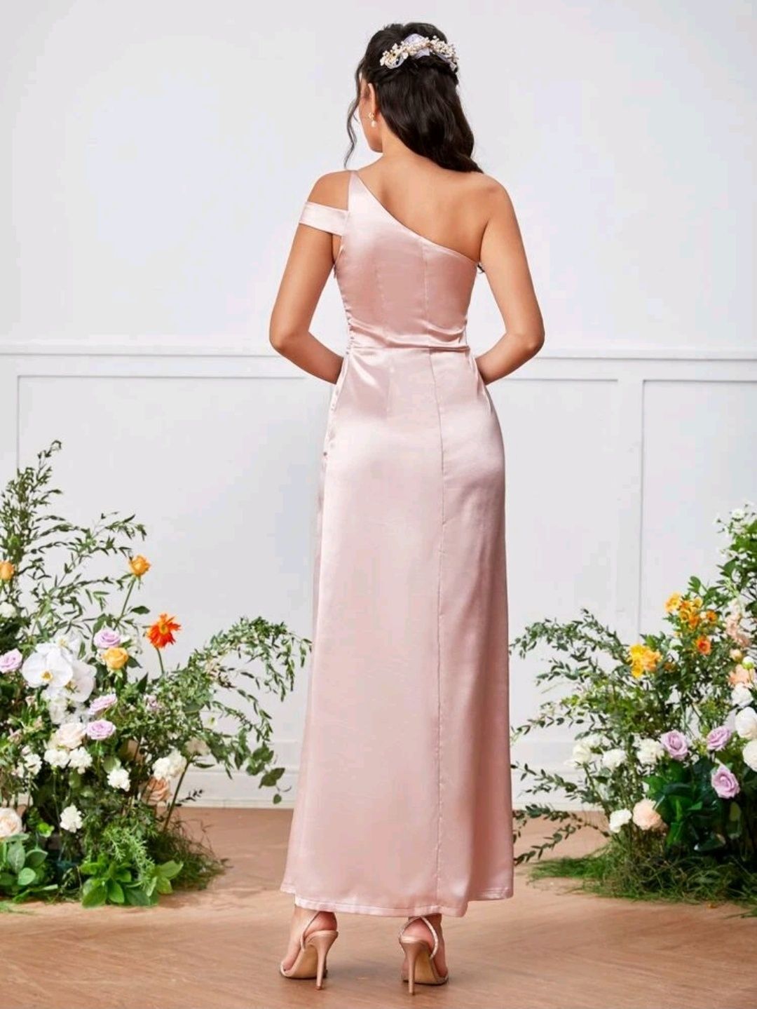 Vestido de Cetim Rosa