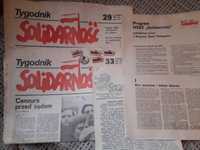 Solidarność gazetki i wpinki.