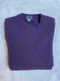 Fioletowy sweter H&M z owczej wełny