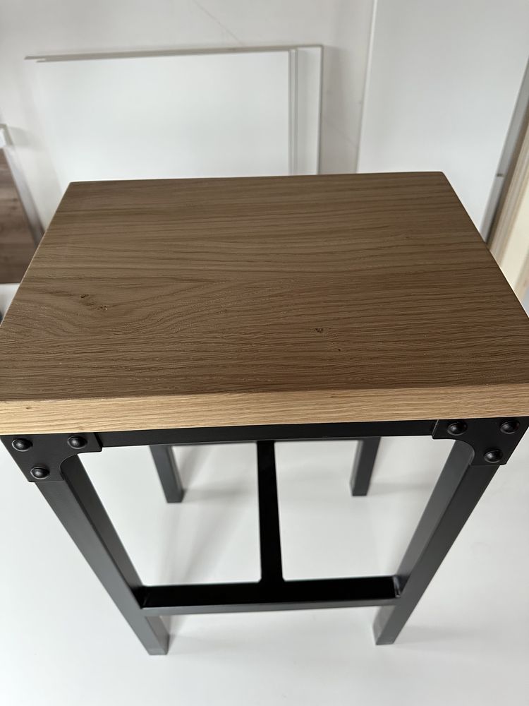 Hoker, krzesło barowe, stołek, taboret loft drewniany