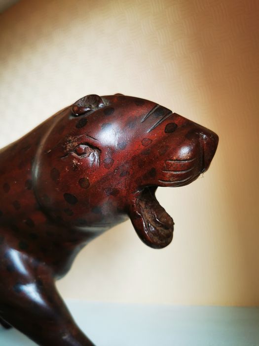 Деревянная пантера 50 см ягуар леопард статуэтка декор