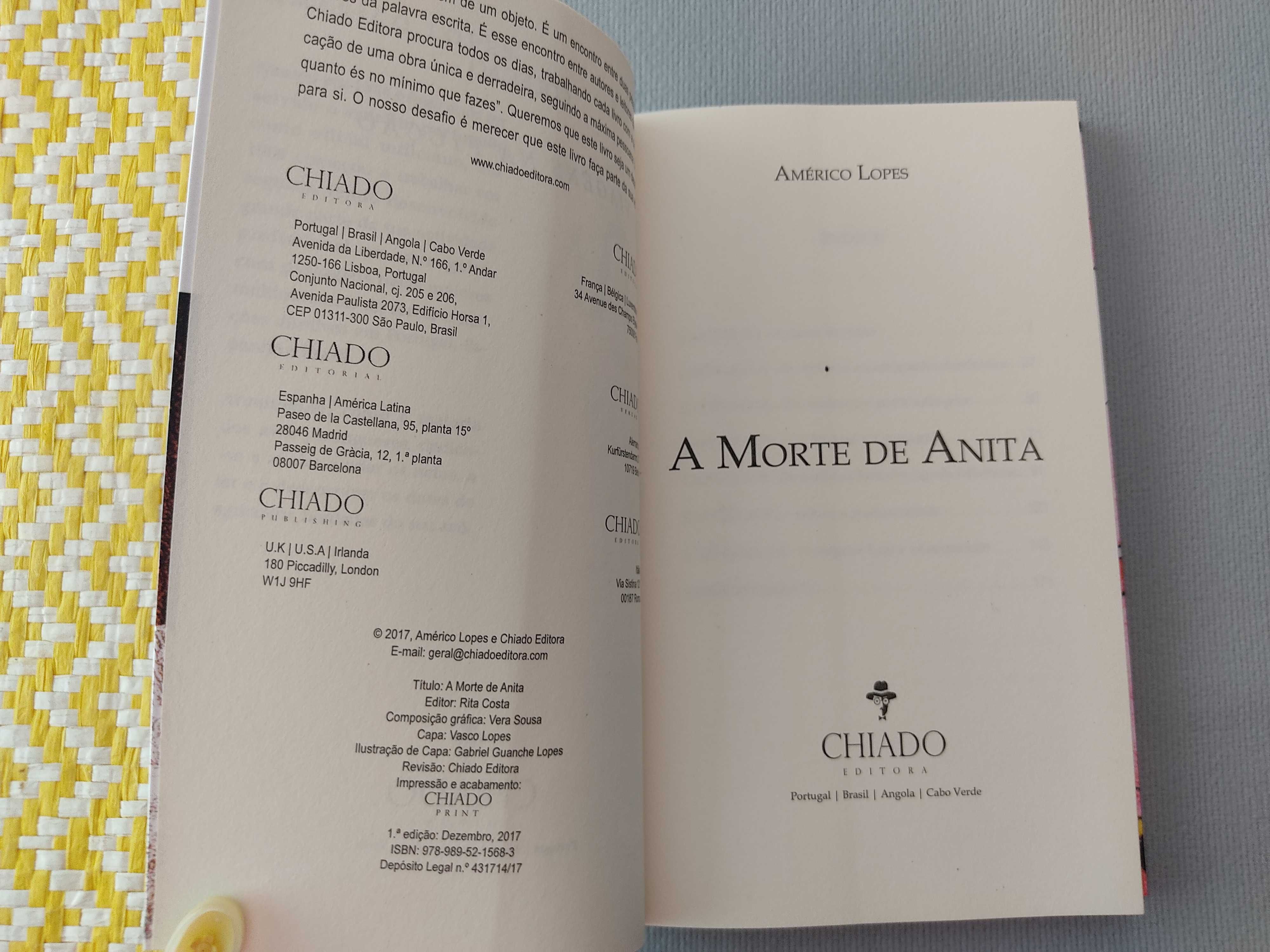 A MORTE DE ANITA
de Américo Lopes