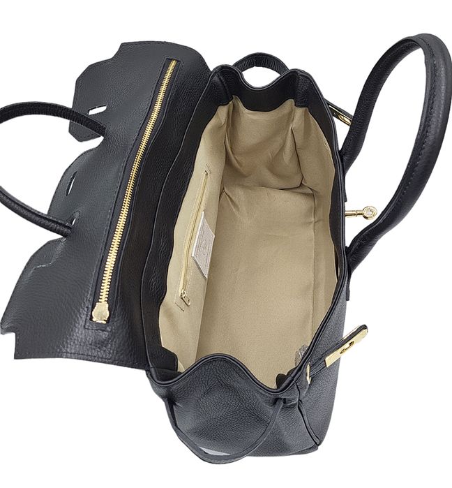 Torebka damska LAURA BIAGGI shopper skóra naturalna czarna