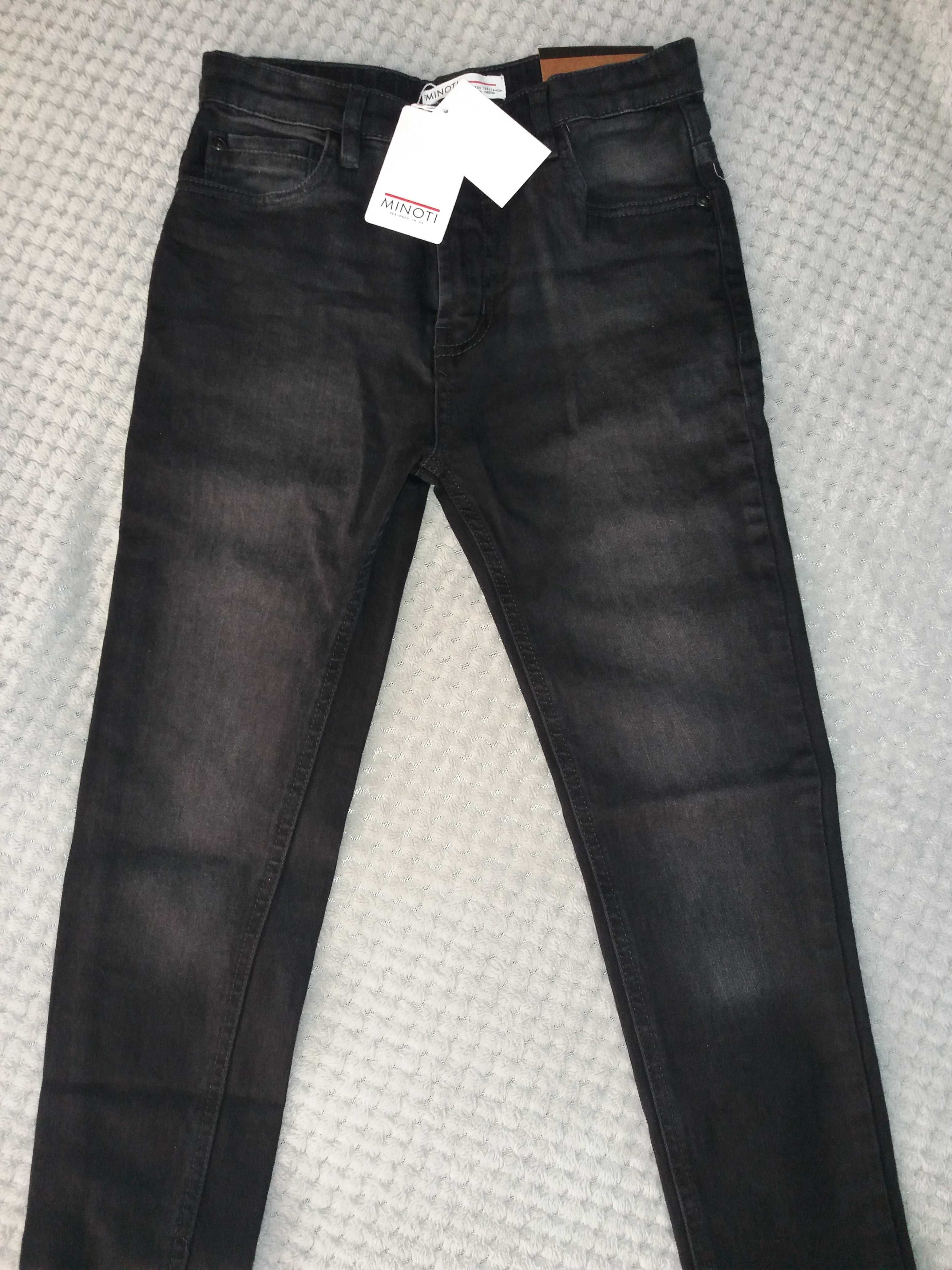 NOWE spodnie 158/164 MINOTI czarne rurki chłopięce