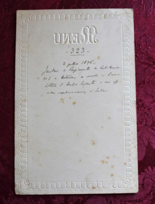 Queluz Infante D Afonso e oficiais à Índia 1896 menu em português raro