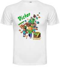 Koszulka Minecraft na 7 urodziny z imieniem Victor