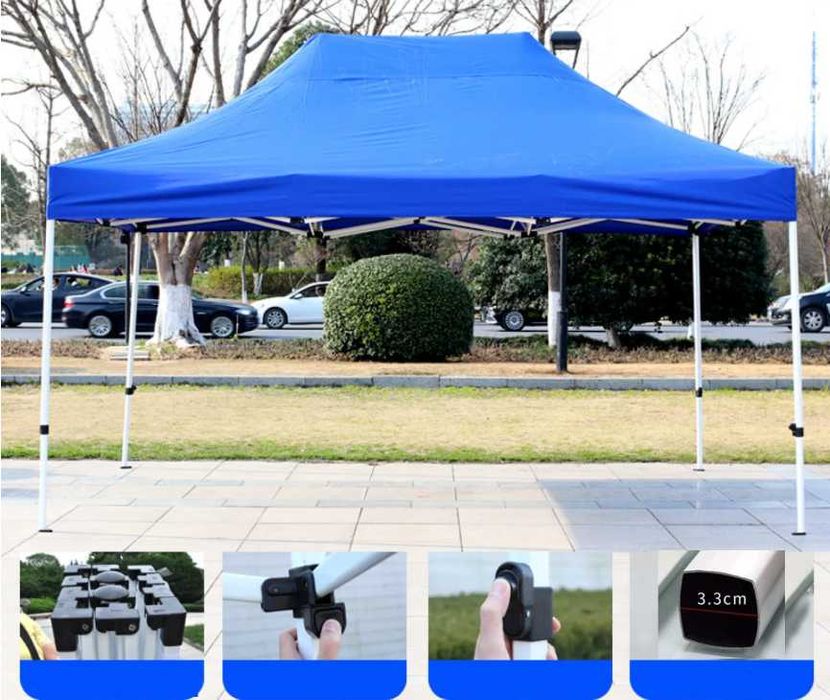 Намет розсувний торговий посилений 2х3 м PRO /33х33мм/1мм/22кг