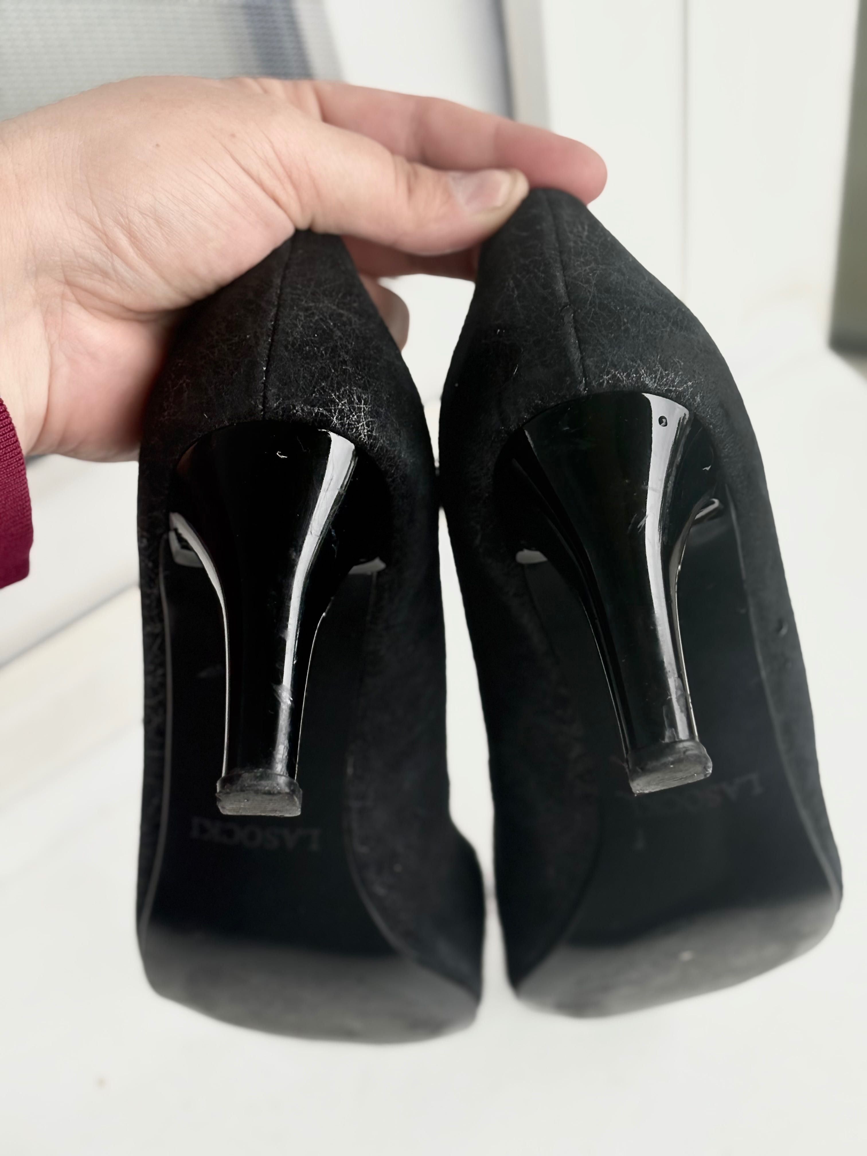 Czółenka Buty na obcasie, czarne, Klasyczne buty damskie, szpilki
