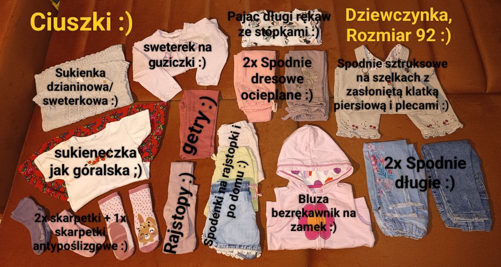 Ciuszki dla dziewczynki :) 92 :) stan IDEALNY ;)