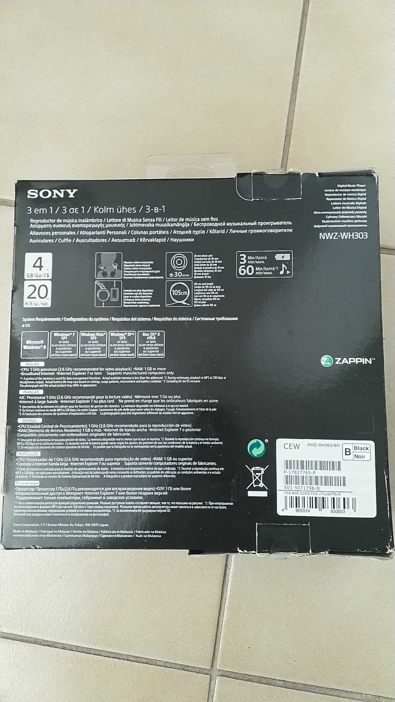 Sony NWZ-WH303 odtwarzacz MP3 z zewnętrznymi głośnikami