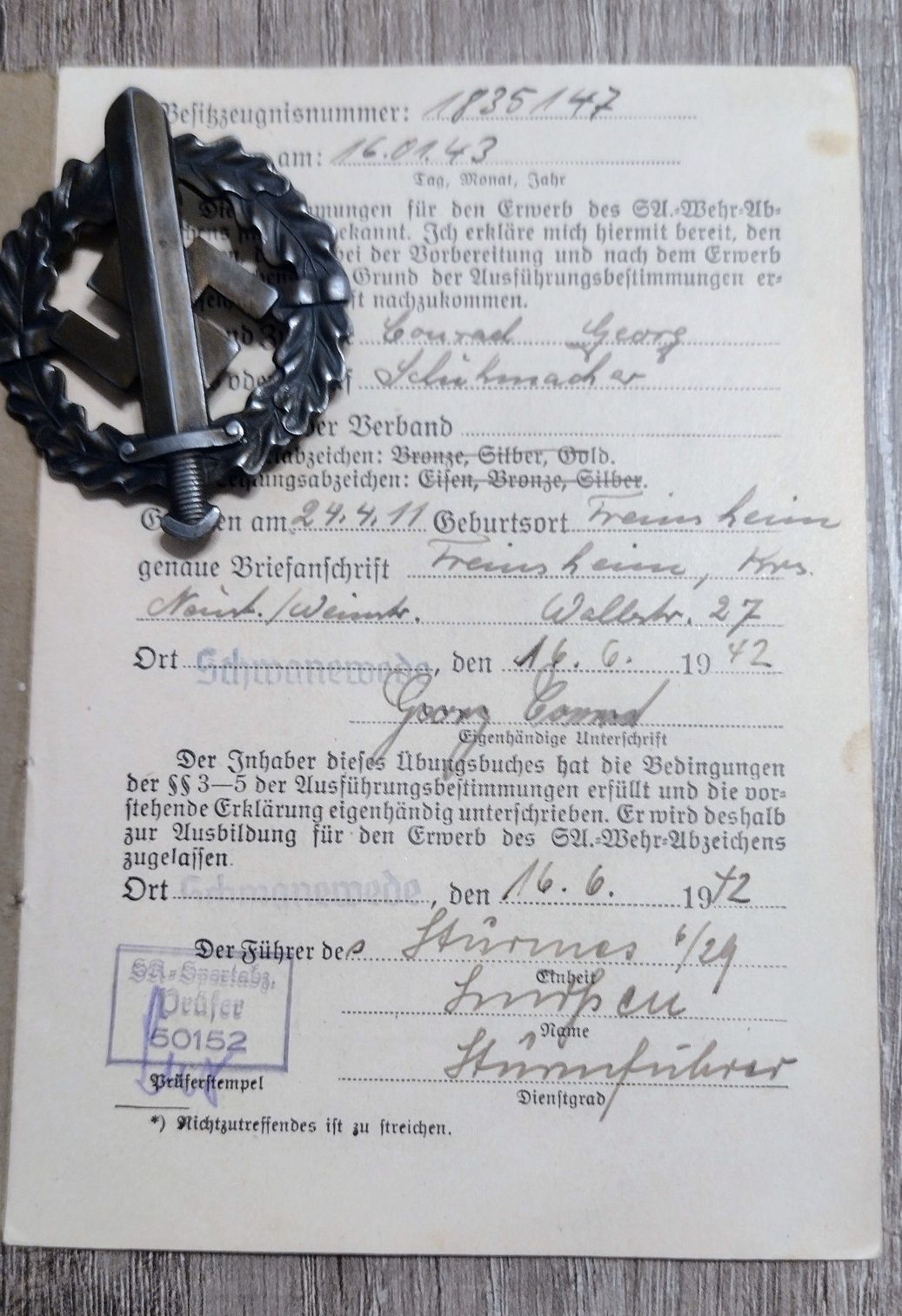 Militaria III Reich Documentos