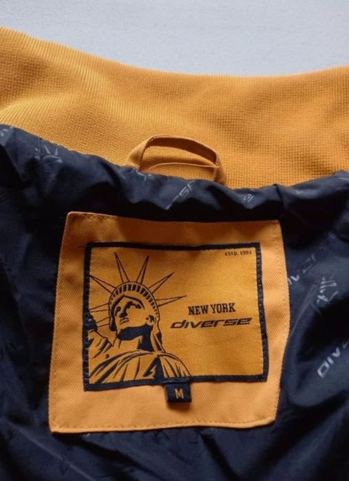 Kurtka męska Diverse rozmiar M żółta musztardowa zimowa ocieplana