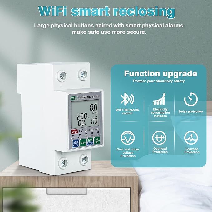 DEWIN Inteligentny Miernik Energii z WiFi i Monitorowaniem Napięcia