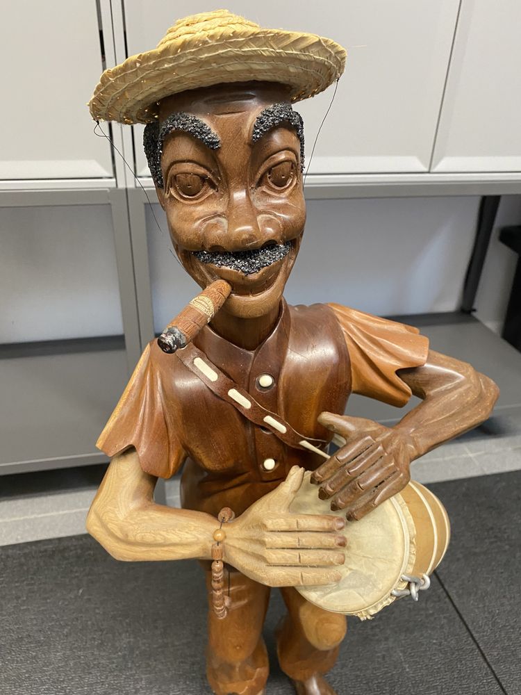 Boneco Madeira Cuba (Músico Cubano) 66cm