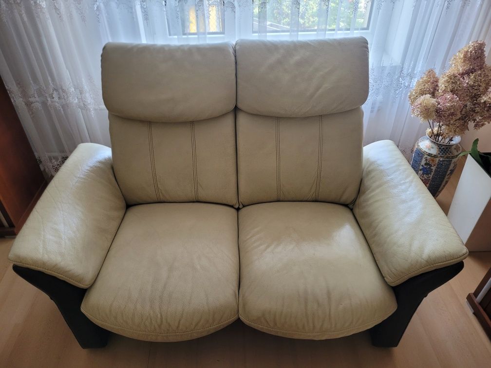 Zestaw wypoczynkowy 3+2+1 Skóra kanapa fotel