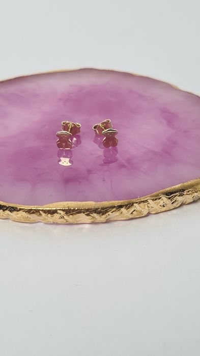 Złote kolczyki malutkie Misie w stylu Tous