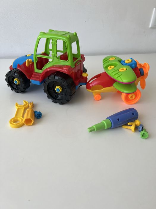 Конструктор трактор з викруктою літак іграшка розвиваюча інструменти