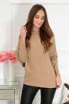 Sweter kimono nowy kamel karmelowy