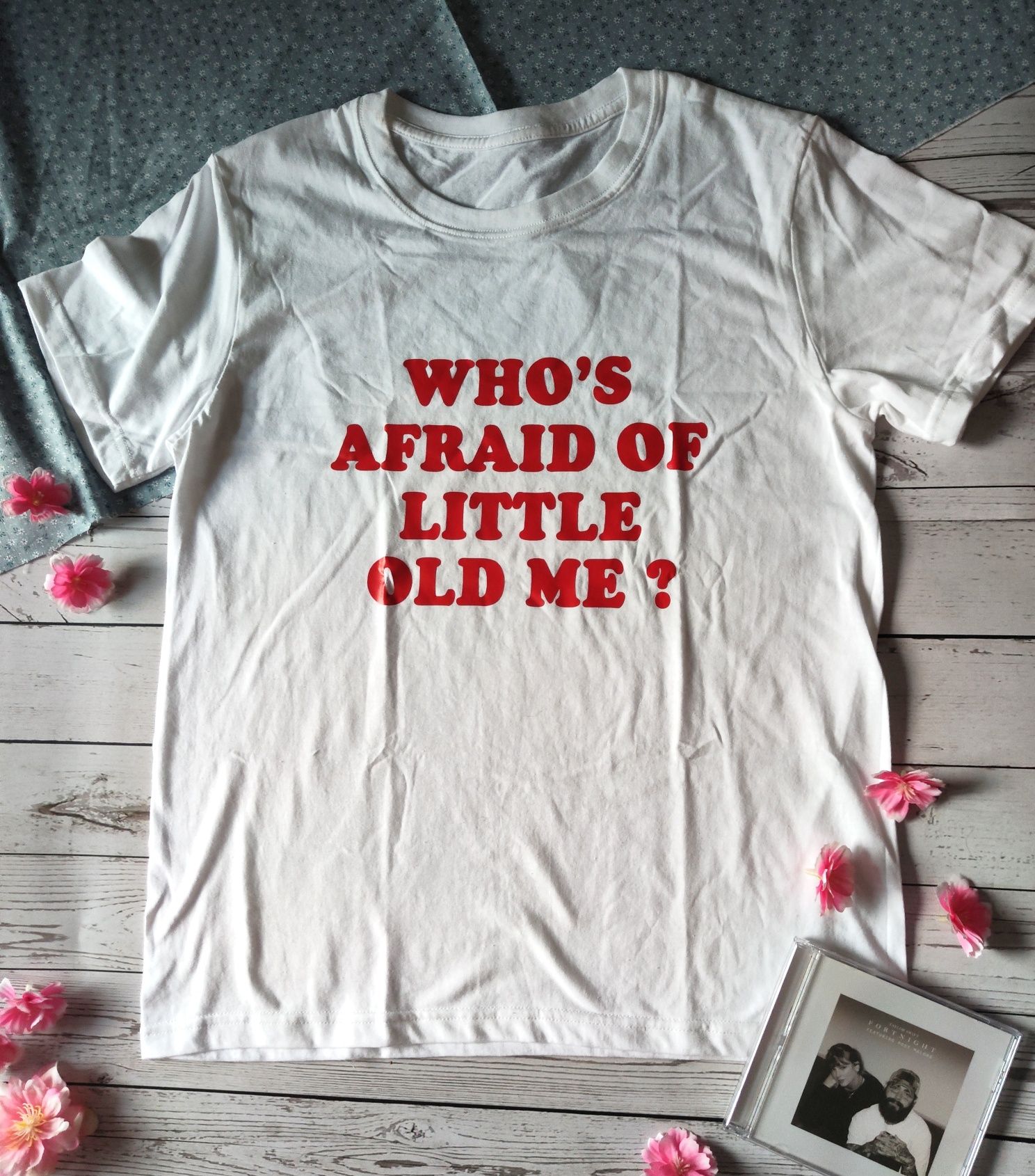 T-shirt koszulka biała bawełna Taylor Swift TTPD