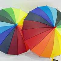 Яркий подростковый зонт-трость радуга
