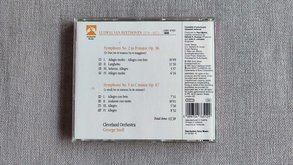 Beethoven • Sinfonias n.° 2 e 5 (CD)