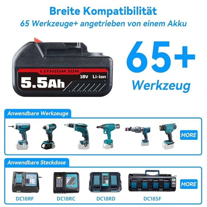 Акумулятор Coolsoul BL1860B Li-ion 5.5Ah 18V,