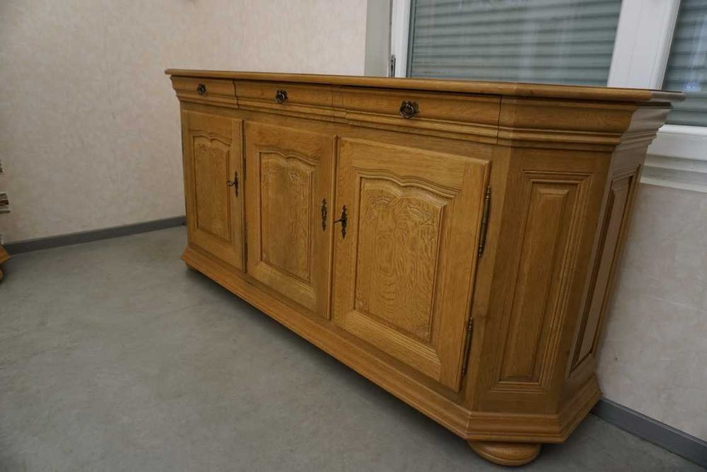 Komoda 3 Drzwiowa Lity Dąb Dębowa Naturalna szer. 199 cm (p-1280)