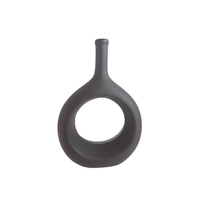 wazon na kwiaty ceramiczny minimalistyczny czarny