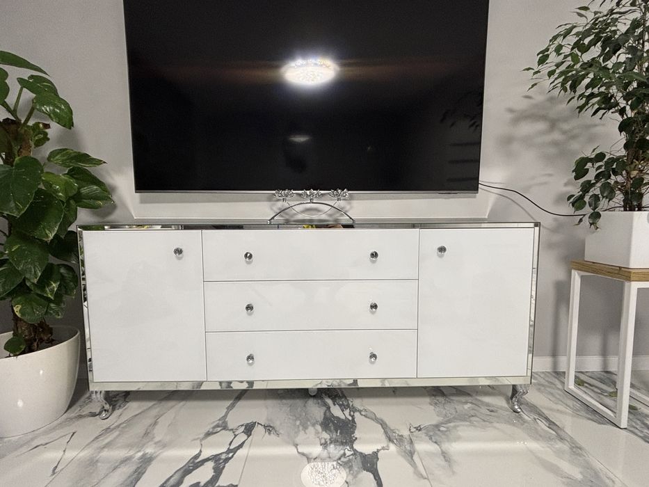 Komoda lustrzana, komoda z lustra, noga ludwik, komoda biala, OKAZJA!!