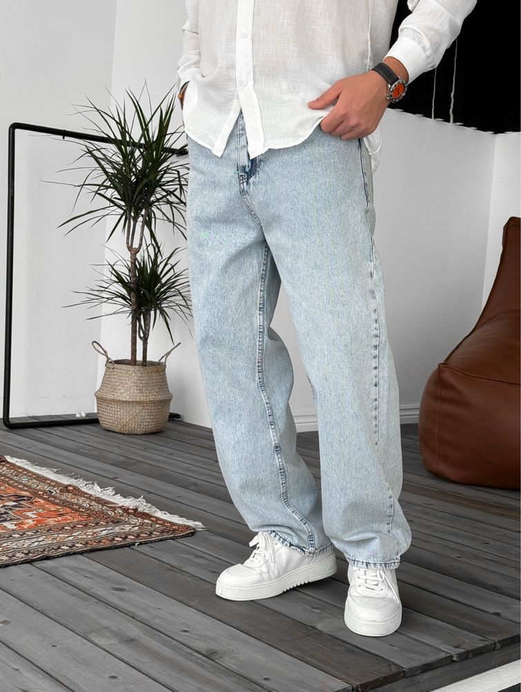 Чоловічі широкі джинси беггі