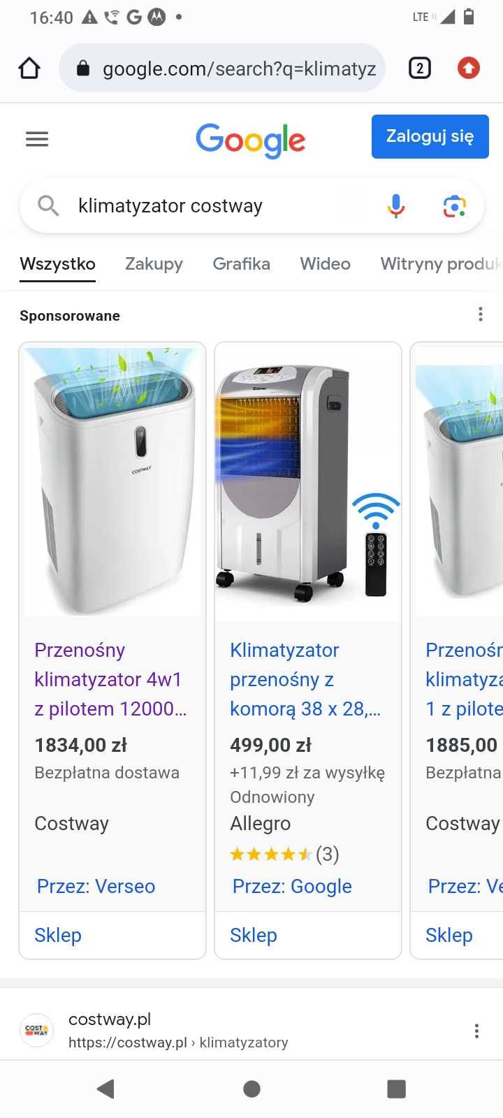 Klimatyzator costway nowy