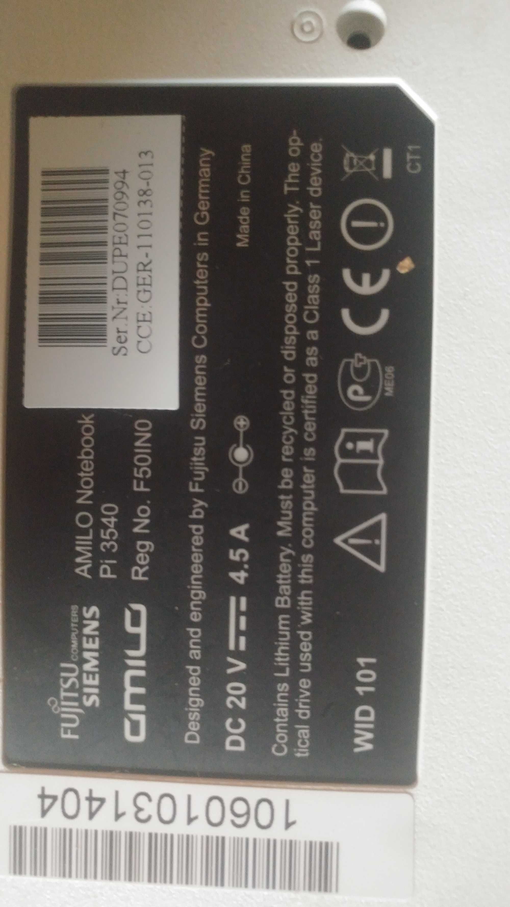 Ноут Fujitsu Pi3540.2*2.13ггц,2гб ддр2,GeForce 9300M GS,500 гб.