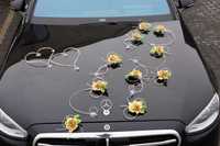 NIEPOWTARZALNA ozdoba dekoracja przybranie samochodu auta do ślubu 359