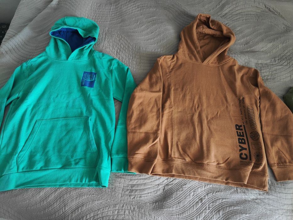 H&M spodnie dresowe i Sinsay 3 bluzy 158cm