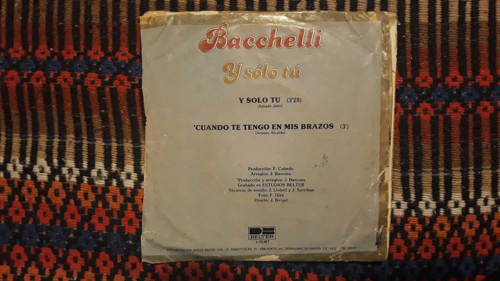 Bacchelli - Y sólo tu - single vinil - portes incluídos