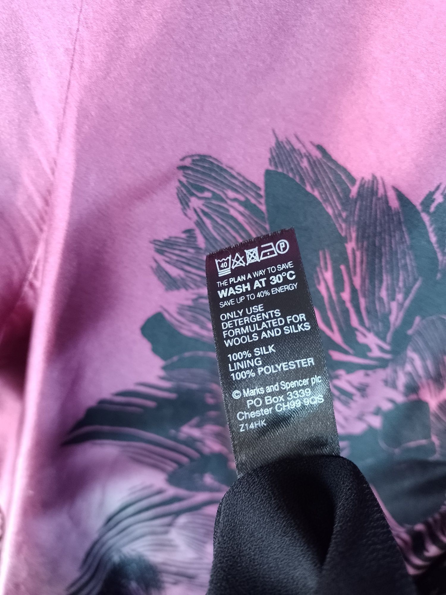 Sukienka midi 100% jedwab r. 18