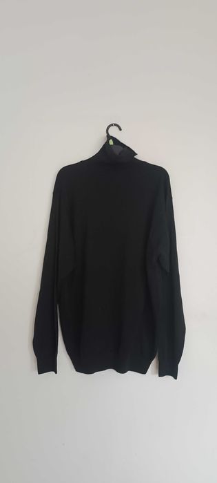 Sweter z golfem z wełny z merynosa Merino Wool L (large) czarny