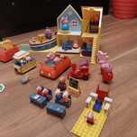 Zestaw świnka peppa domek łódka szkoła camper puzzle auto plecak plusz