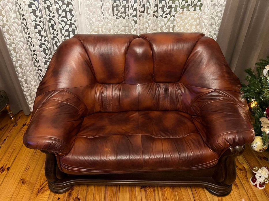 Skórzany komplet wypoczynkowy 3+2+1