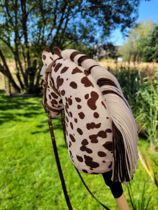 Konik Hobby Horse A4 ręcznie szyty z minky, zestaw z ogłowiem #18