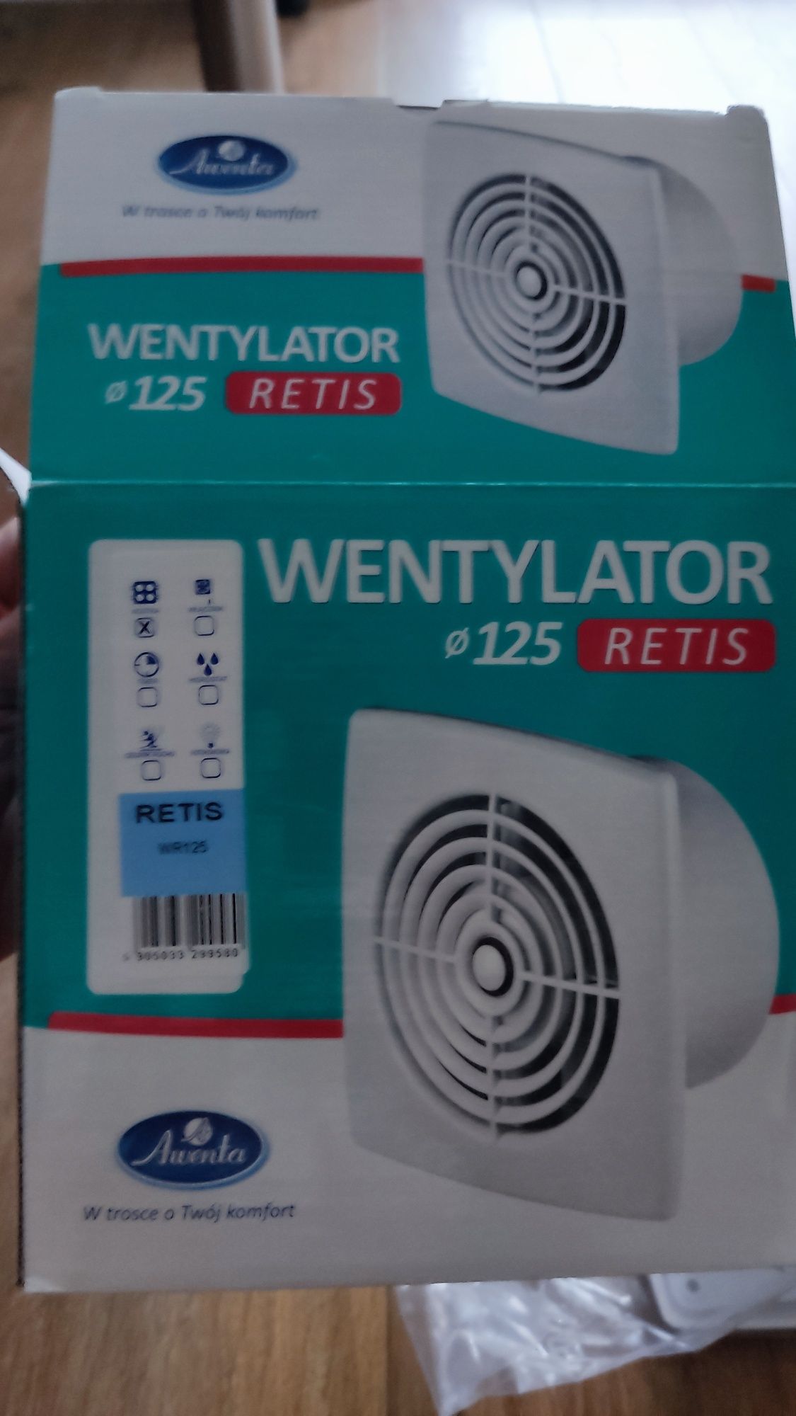 Wentylator wyciąg Awenta RETIS WR125 - kostka