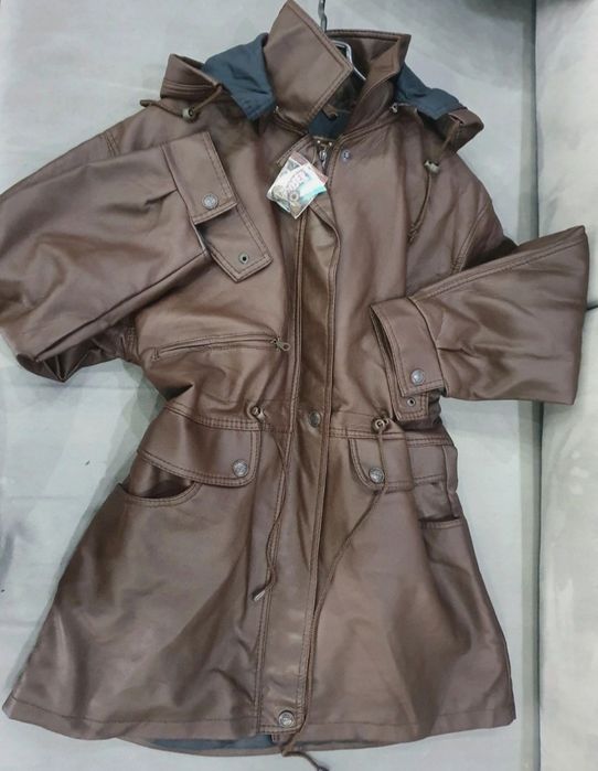 Nowa parka damska skórzana L