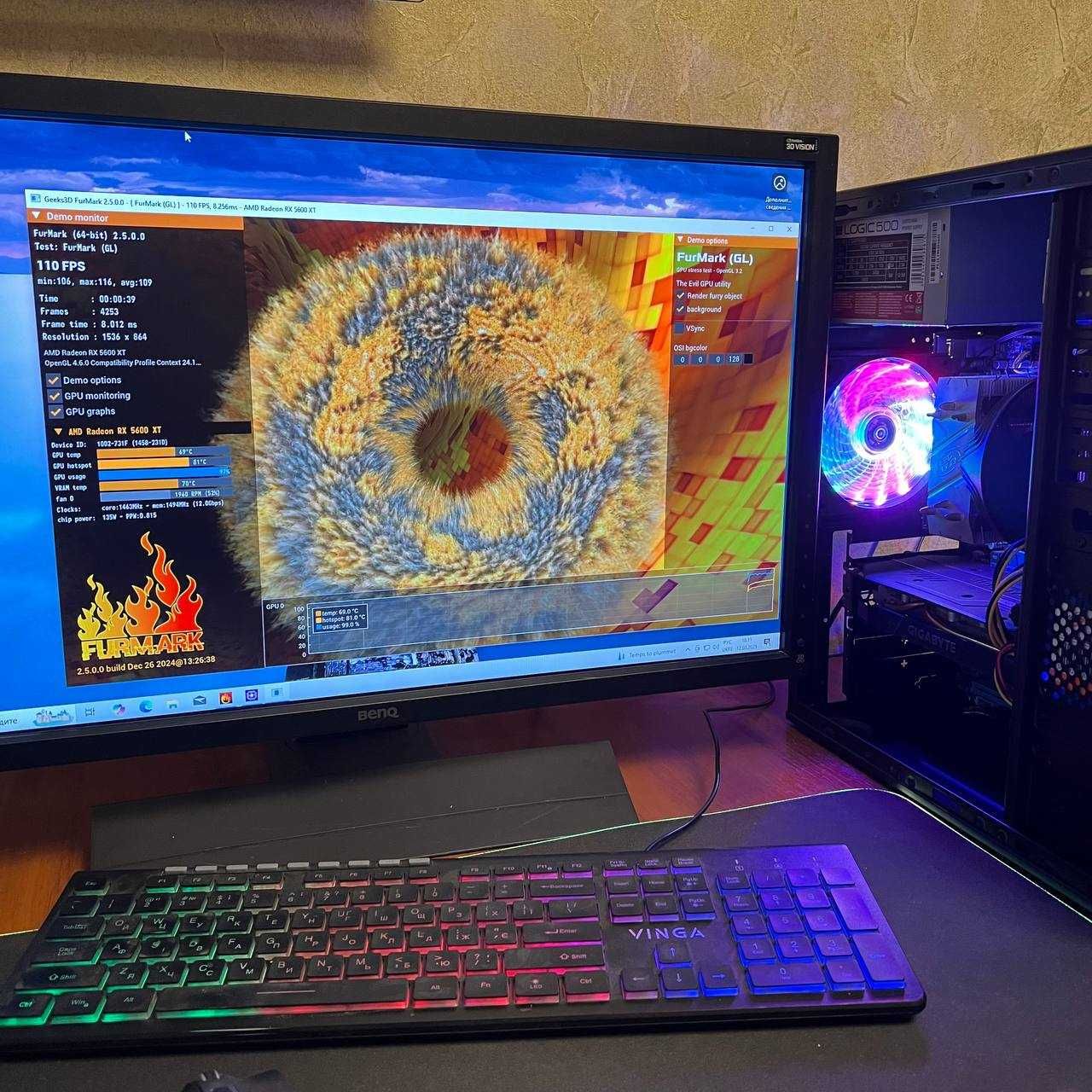 Ігровий стаціонарний комп RX 5600 XT Системний ПК 8 ядер блок 32GB ОЗУ