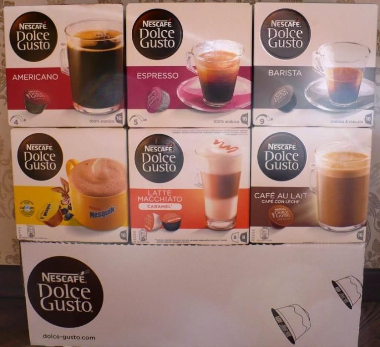 В продаже кофе в капсулах NESCAFE Dolce Gusto (дольче густо)