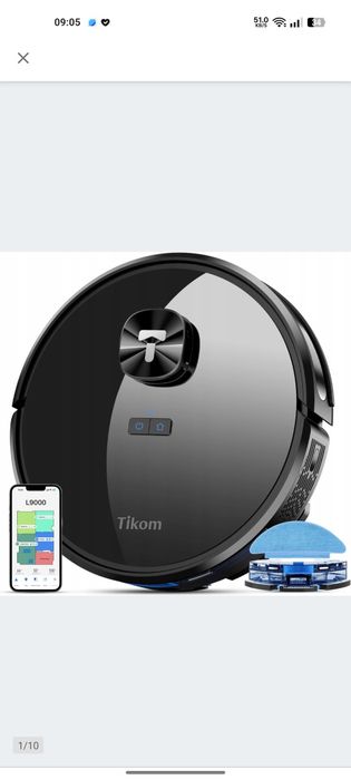 Robot odkurzający Tikom L9000 z funkcją wycierania nawigacja LiDAR