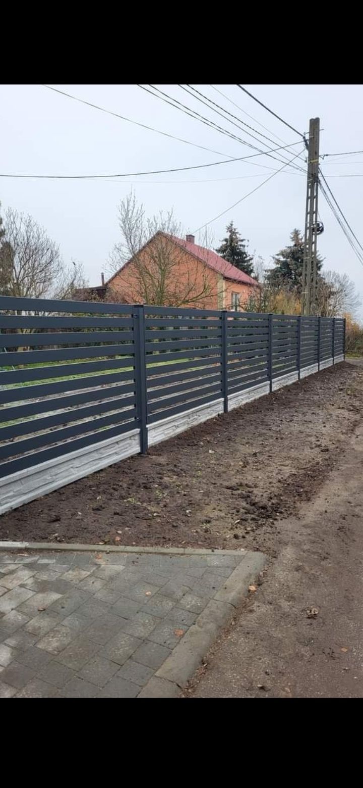 Ogrodzenie przęsło brama nowoczesne aluminiowe palisadowe panelowe