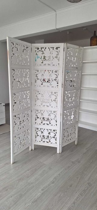 Biombo vintage branco