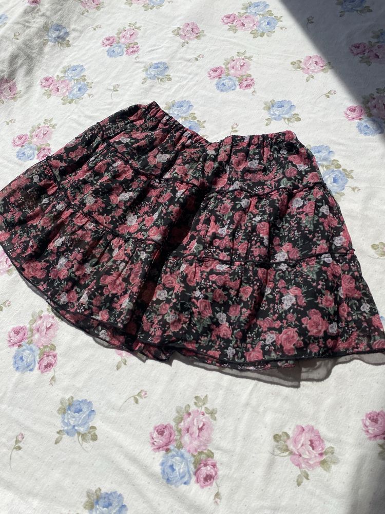 Krótka spódniczka w kwiatki dziewczęca yd S 36 M 38 coquette gumka