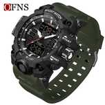 Zegarek sportowy OFNS zielony elektroniczny cyfrowy militarny LED WR50