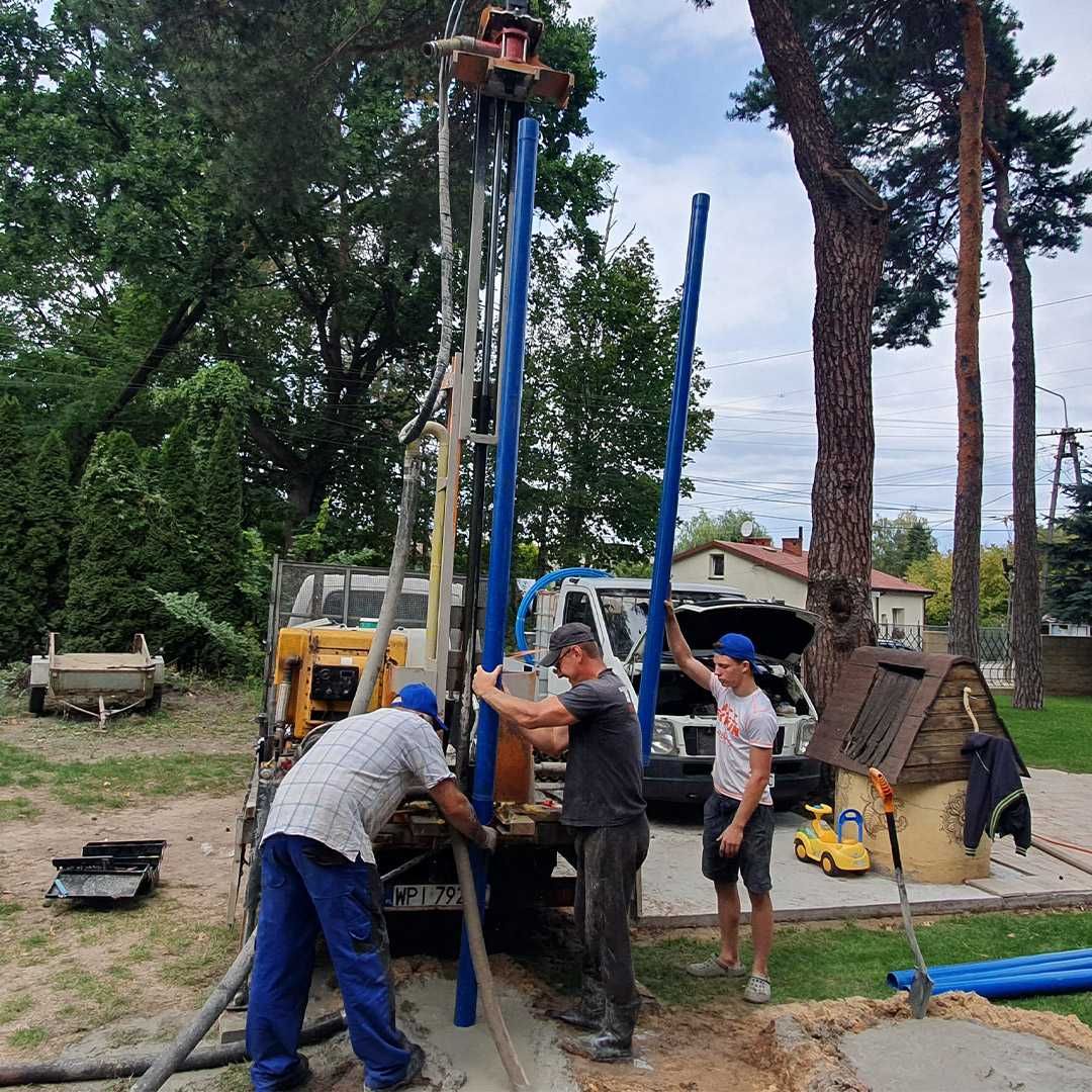 Wiercenie studni Piaseczno+100km  z przyłączem do domu od A do Z